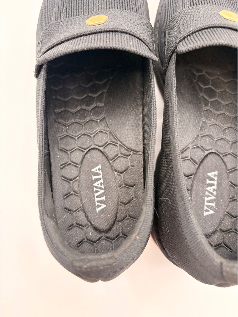 Vivaia Round-Toe Platform Chunky Heel Loafers Francesca Size 7.5 Black Knit - Picture 9 of 16